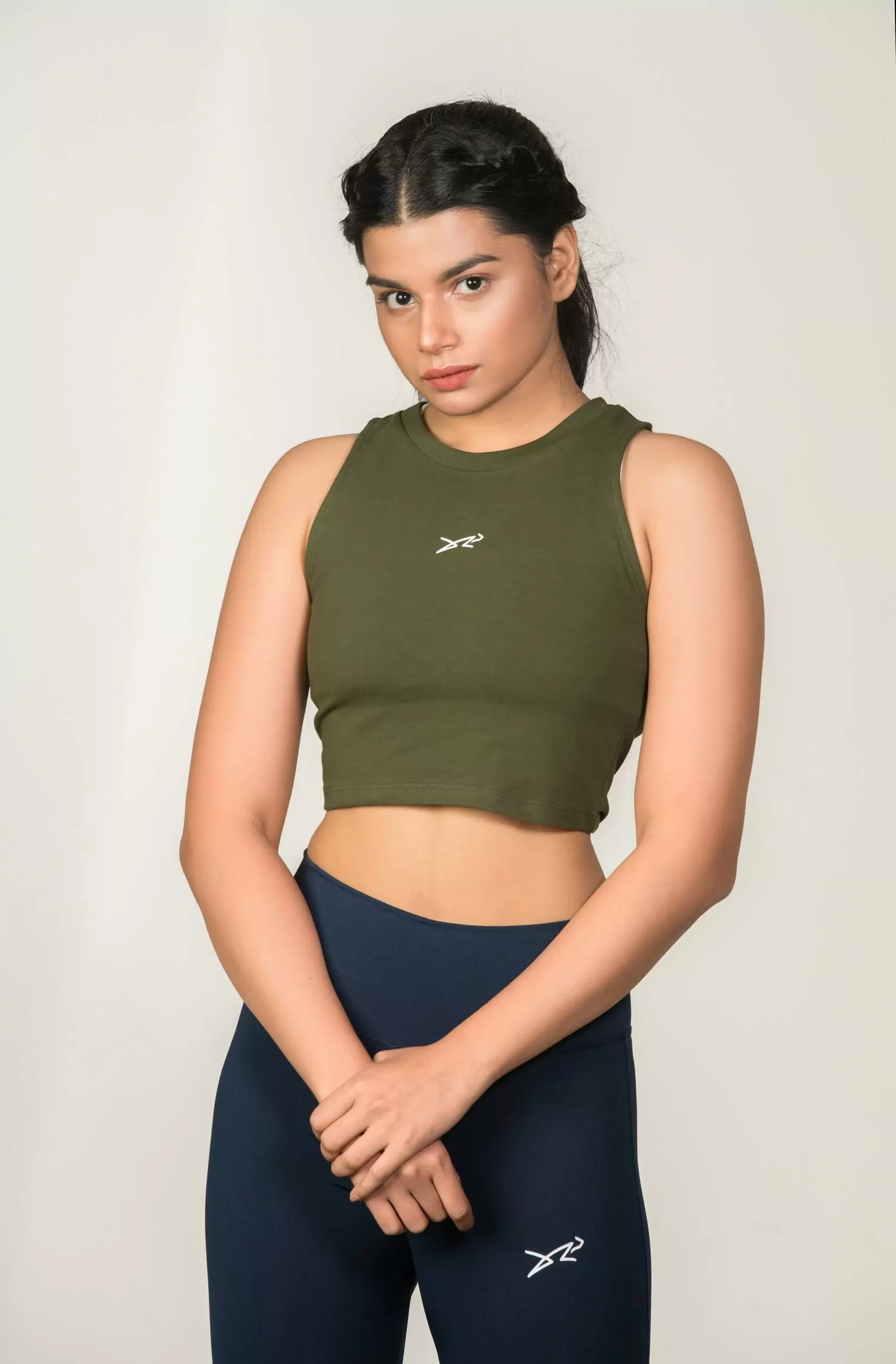 Dour Initial Cropped T-shirt Green 01